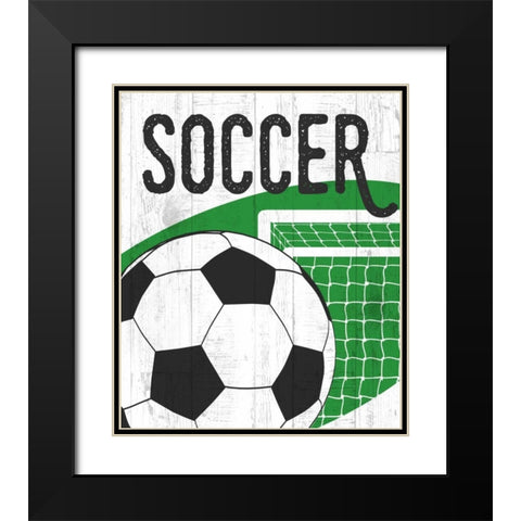 Soccer Black Modern Wood Framed Art Print with Double Matting by Perrenoud, Aubree