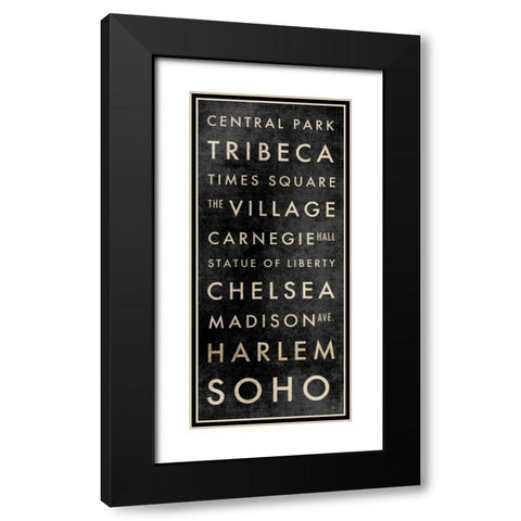 NYC Subway Black Modern Wood Framed Art Print with Double Matting by Perrenoud, Aubree