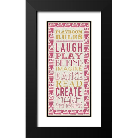 Playroom Rules Black Modern Wood Framed Art Print with Double Matting by Perrenoud, Aubree