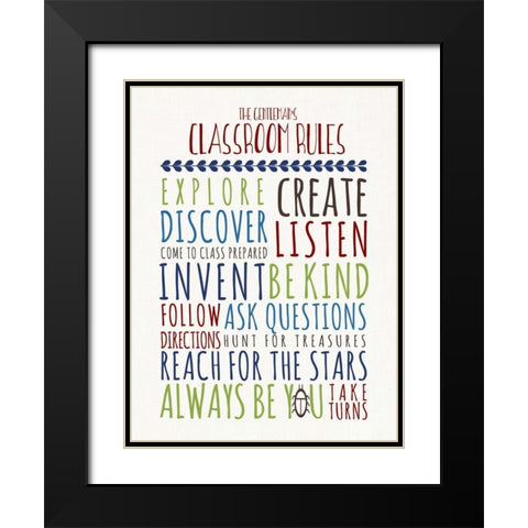 Gentlemans Classroom Rules Black Modern Wood Framed Art Print with Double Matting by Perrenoud, Aubree