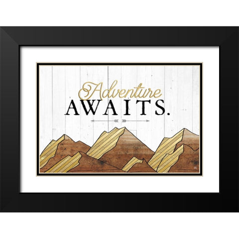 Adventure Awaits Black Modern Wood Framed Art Print with Double Matting by Perrenoud, Aubree