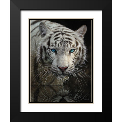 White Tiger - Into the Light Black Modern Wood Framed Art Print with Double Matting by Bogle, Collin