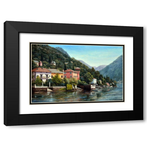 The Lenno Shore Black Modern Wood Framed Art Print with Double Matting by Felisky, Barbara