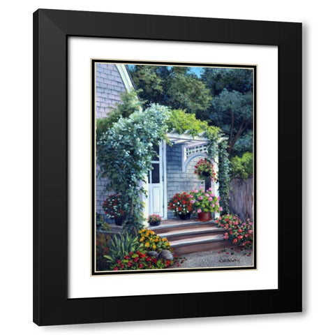 Gray House Arbor Black Modern Wood Framed Art Print with Double Matting by Felisky, Barbara