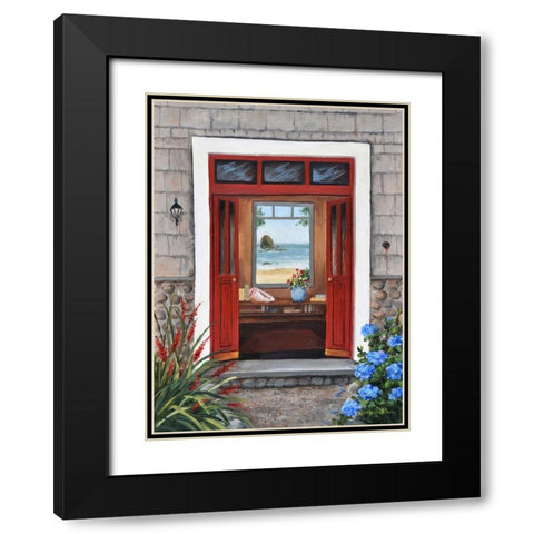 Beach House Entry Black Modern Wood Framed Art Print with Double Matting by Felisky, Barbara