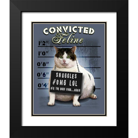 Convicted Feline Black Modern Wood Framed Art Print with Double Matting by Baldwin, Jim