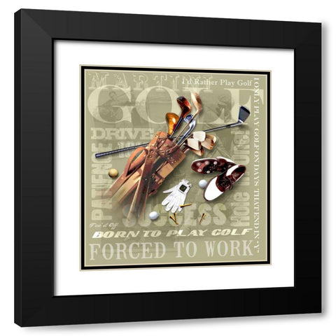Golf Black Modern Wood Framed Art Print with Double Matting by Baldwin, Jim