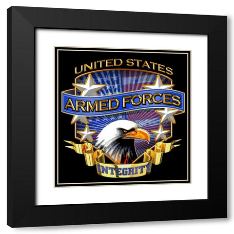 Armed Forces Black Modern Wood Framed Art Print with Double Matting by Baldwin, Jim