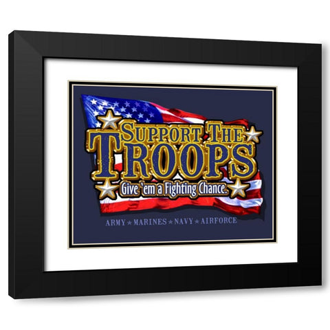 Support Troops Black Modern Wood Framed Art Print with Double Matting by Baldwin, Jim