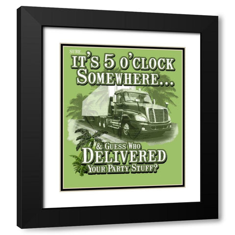 Its 5 O-clock Somewhere Black Modern Wood Framed Art Print with Double Matting by Baldwin, Jim