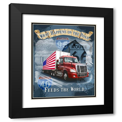 Feeds the World Black Modern Wood Framed Art Print with Double Matting by Baldwin, Jim