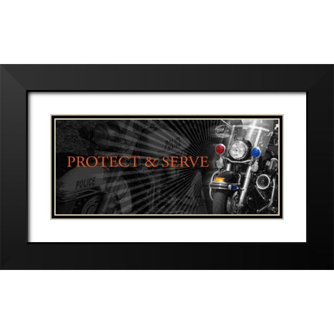 Protect and Serve Black Modern Wood Framed Art Print with Double Matting by Baldwin, Jim