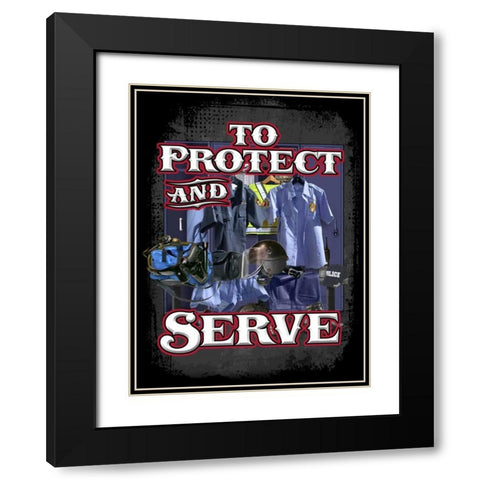 Protect and Serve Black Modern Wood Framed Art Print with Double Matting by Baldwin, Jim