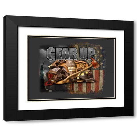 Gear Up Black Modern Wood Framed Art Print with Double Matting by Baldwin, Jim