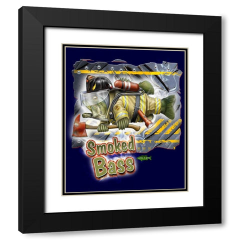 Smoked Bass Black Modern Wood Framed Art Print with Double Matting by Baldwin, Jim