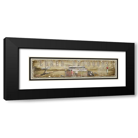 Lured Outdoors Black Modern Wood Framed Art Print with Double Matting by Baldwin, Jim