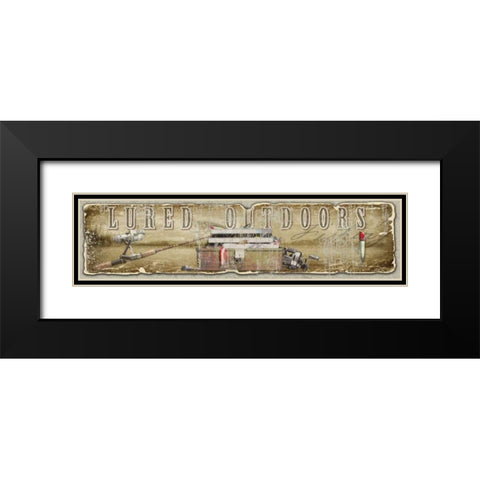 Lured Outdoors Black Modern Wood Framed Art Print with Double Matting by Baldwin, Jim