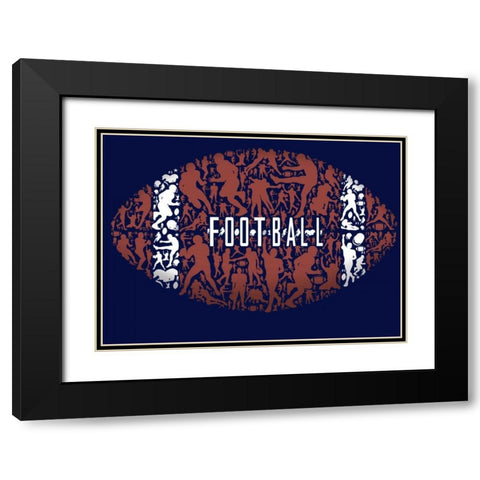 Football Black Modern Wood Framed Art Print with Double Matting by Baldwin, Jim