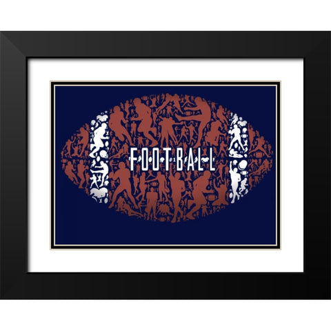 Football Black Modern Wood Framed Art Print with Double Matting by Baldwin, Jim