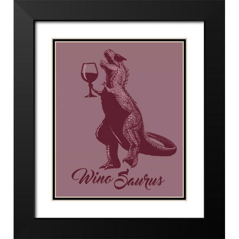 WinoSaurus Black Modern Wood Framed Art Print with Double Matting by Baldwin, Jim