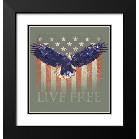 Live Free Black Modern Wood Framed Art Print with Double Matting by Baldwin, Jim