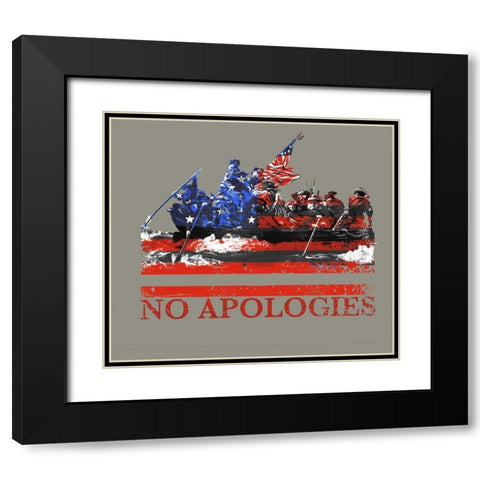 No Apologies Black Modern Wood Framed Art Print with Double Matting by Baldwin, Jim