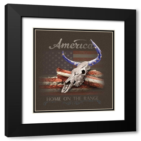 America Black Modern Wood Framed Art Print with Double Matting by Baldwin, Jim