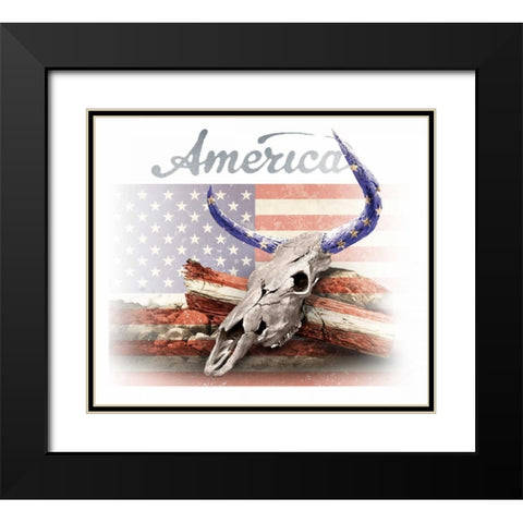 America on White Black Modern Wood Framed Art Print with Double Matting by Baldwin, Jim