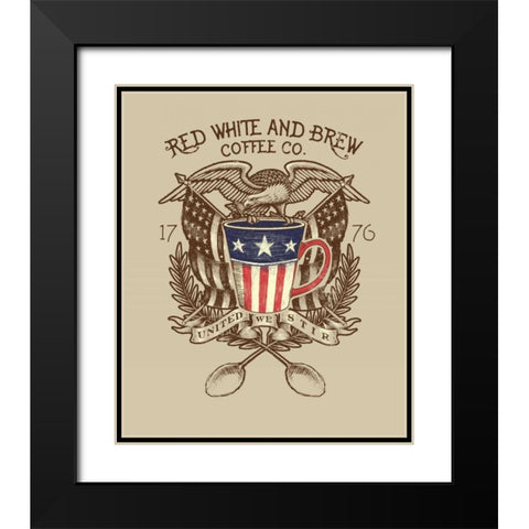 Red, White and Brew Black Modern Wood Framed Art Print with Double Matting by Baldwin, Jim
