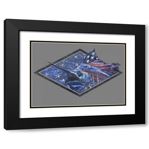 Swordfish Black Modern Wood Framed Art Print with Double Matting by Baldwin, Jim