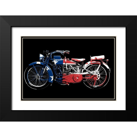 American Hog Black Modern Wood Framed Art Print with Double Matting by Baldwin, Jim