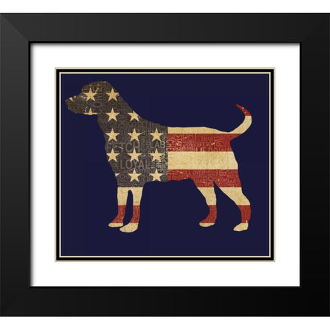 American Dog Black Modern Wood Framed Art Print with Double Matting by Baldwin, Jim