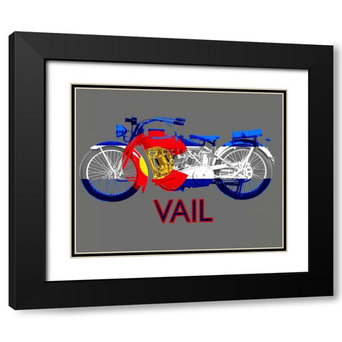 Colorado Motorcycle Black Modern Wood Framed Art Print with Double Matting by Baldwin, Jim