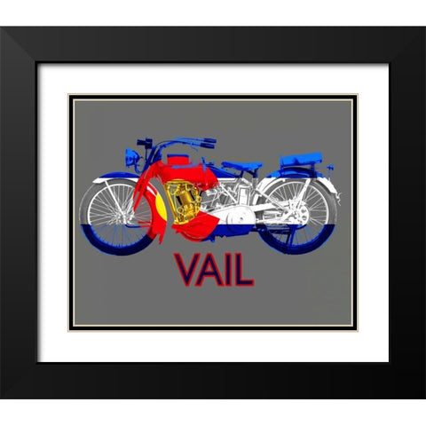 Colorado Motorcycle Black Modern Wood Framed Art Print with Double Matting by Baldwin, Jim