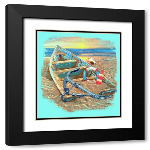 Shipwrecked Black Modern Wood Framed Art Print with Double Matting by Baldwin, Jim