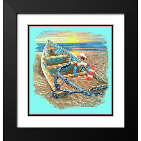 Shipwrecked Black Modern Wood Framed Art Print with Double Matting by Baldwin, Jim