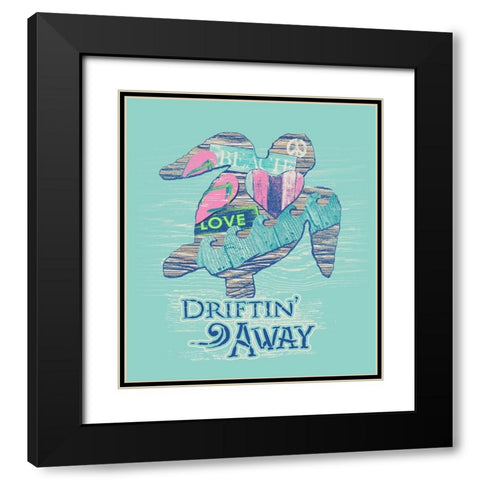 Turtle Black Modern Wood Framed Art Print with Double Matting by Baldwin, Jim