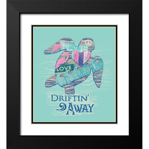Turtle Black Modern Wood Framed Art Print with Double Matting by Baldwin, Jim