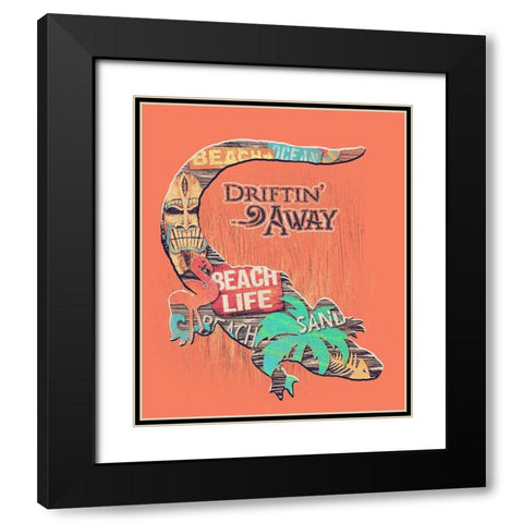 Gator Black Modern Wood Framed Art Print with Double Matting by Baldwin, Jim