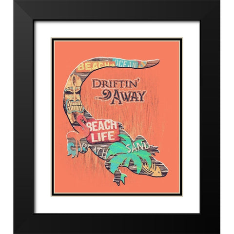 Gator Black Modern Wood Framed Art Print with Double Matting by Baldwin, Jim