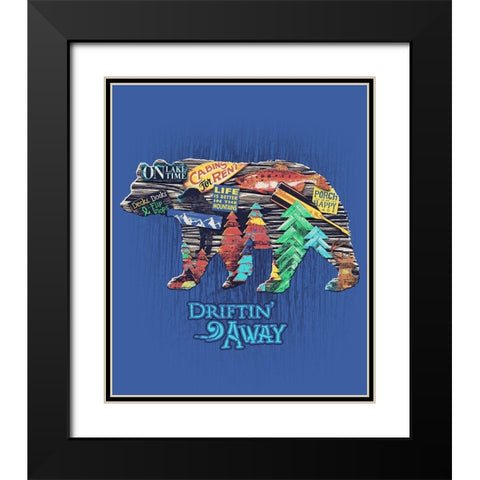 Bear Black Modern Wood Framed Art Print with Double Matting by Baldwin, Jim