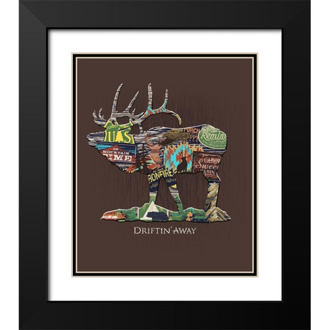 Elk Black Modern Wood Framed Art Print with Double Matting by Baldwin, Jim