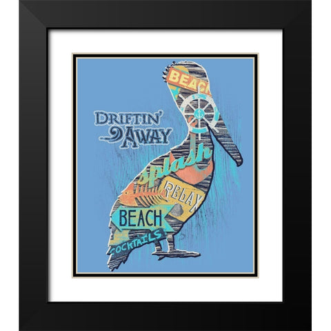 Pelican Black Modern Wood Framed Art Print with Double Matting by Baldwin, Jim