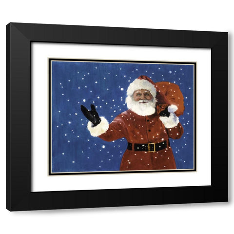Santa Black Modern Wood Framed Art Print with Double Matting by Rideout, Candy