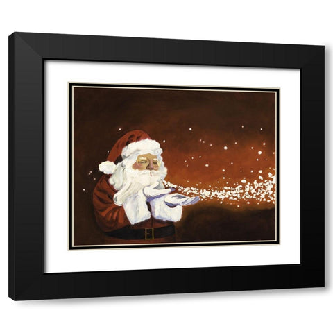 Santa Magic Black Modern Wood Framed Art Print with Double Matting by Rideout, Candy