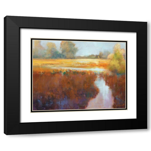 Running River Black Modern Wood Framed Art Print with Double Matting by Candy Rideout