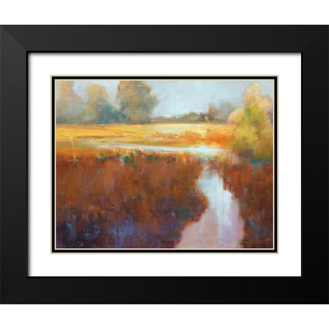 Running River Black Modern Wood Framed Art Print with Double Matting by Candy Rideout