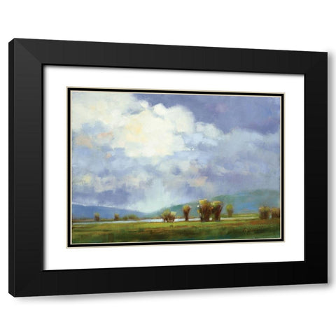 Cloud Collage Black Modern Wood Framed Art Print with Double Matting by Candy Rideout