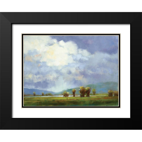 Cloud Collage Black Modern Wood Framed Art Print with Double Matting by Candy Rideout