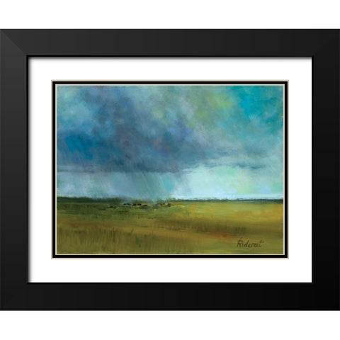 Landscape Abstract Black Modern Wood Framed Art Print with Double Matting by Candy Rideout